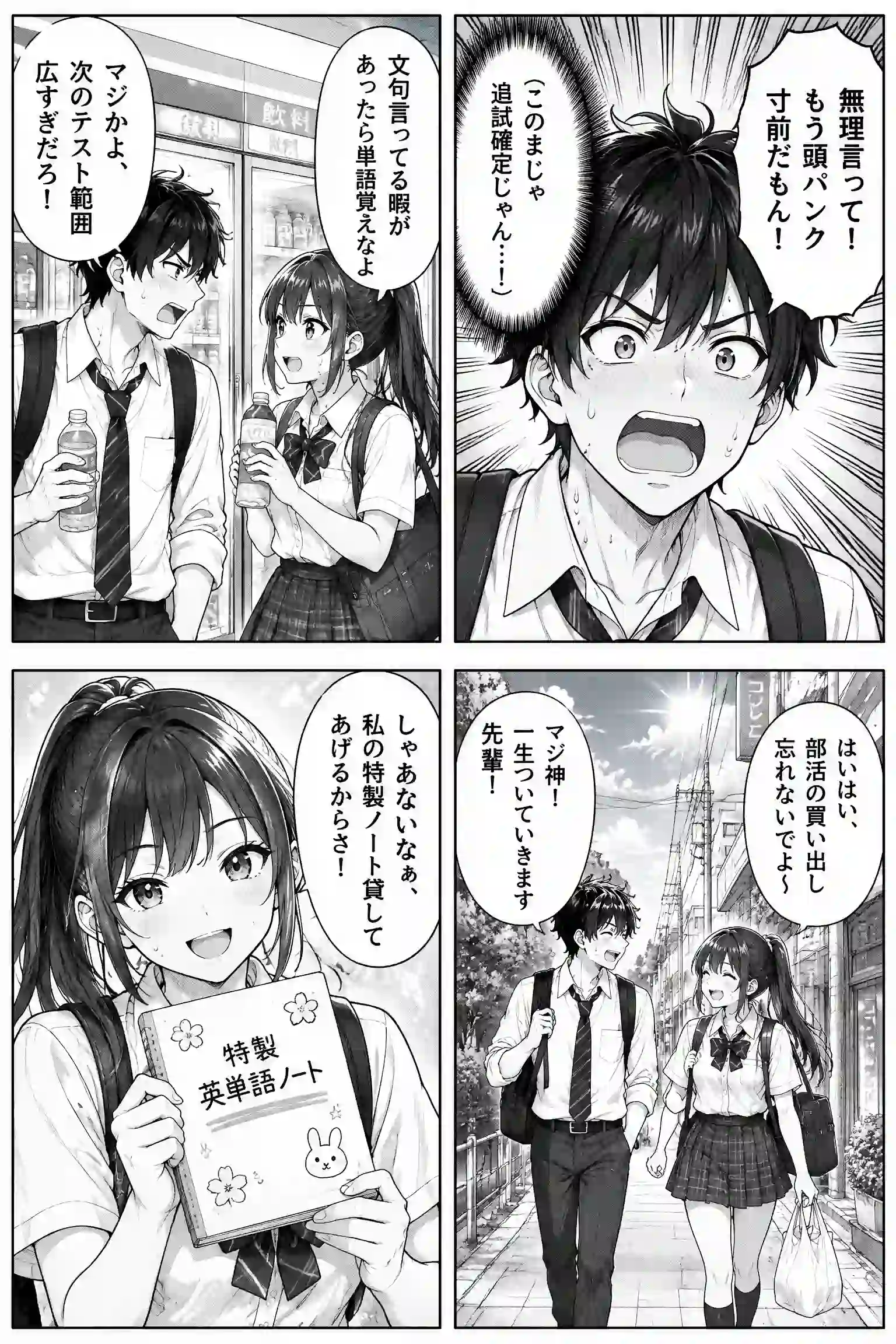 格字漫画翻译器展示原始漫画与译后页面对比,在保留分镜、气泡、人物表情和背景细节的同时完成自然流畅的文字本地化。
