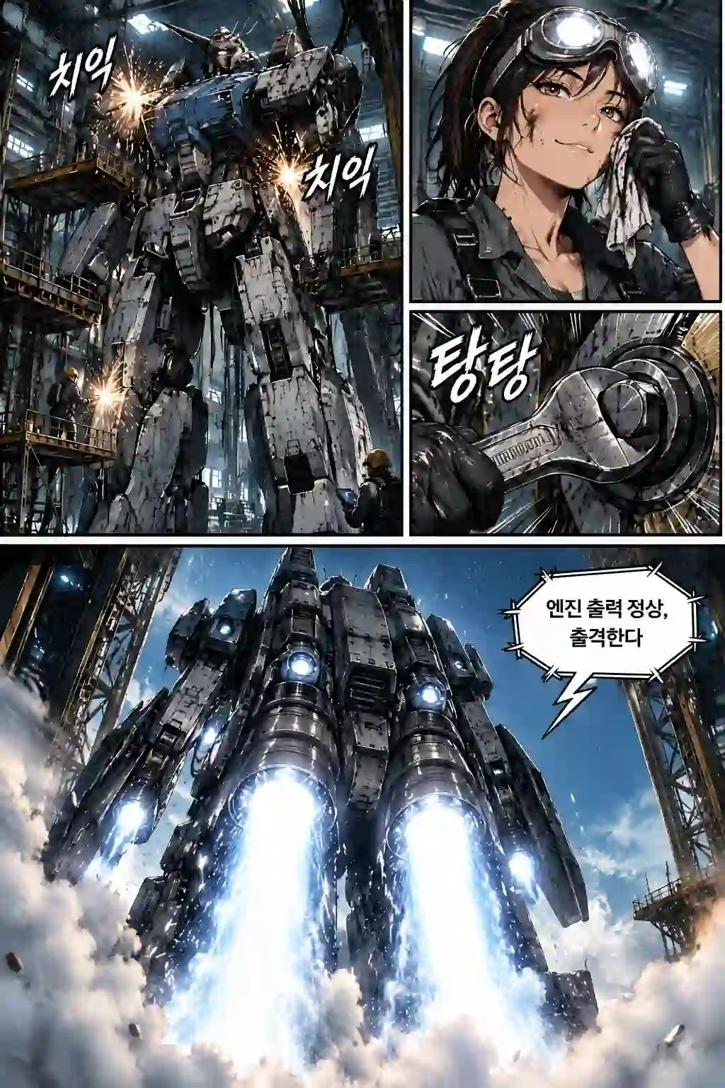 colorize manga 上色后的漫画页面,在保留原始构图的同时呈现鲜艳色彩。